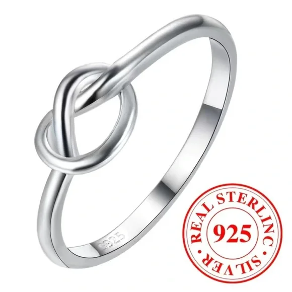 NWT 💍 STAMPED .925 STERLING SILVER INFINITY KNOT RING IN GIFT BOX Size 5 - Picture 4 of 5